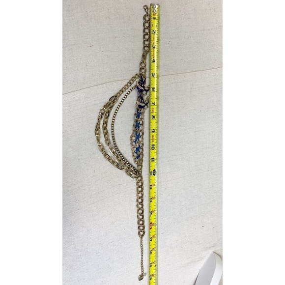 Betsey Johnson blue enamel bird statement necklace. - Picture 6 of 6